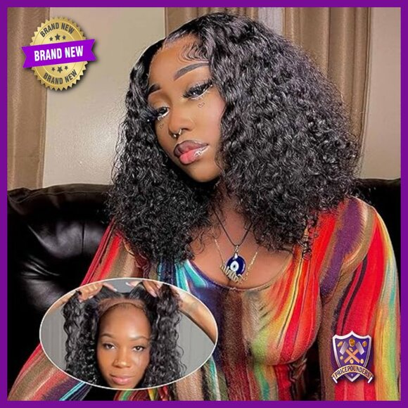 14 Inch Deep Wave Human Hair Wig Glueless Pre Plucked HD Lace Closure main image 6